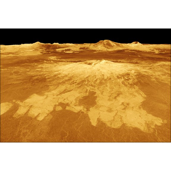 24"x36" Gallery Poster, Sapas Mons on the surface of the planet venus