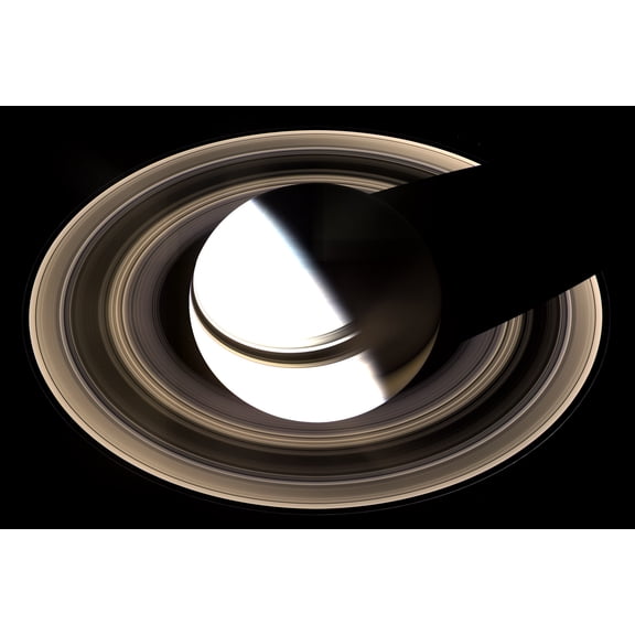24"x36" Gallery Poster, Saturn from Cassini Orbiter