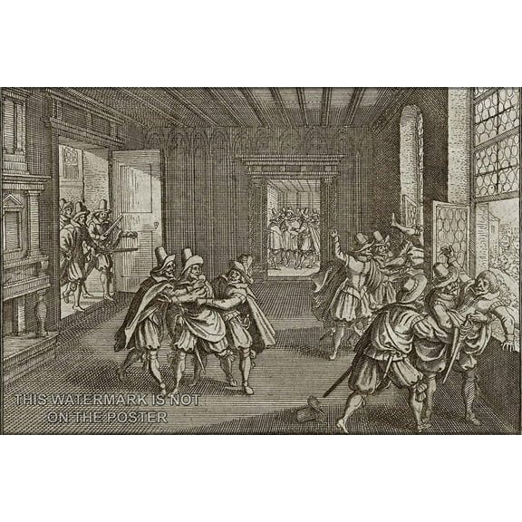 24"x36" Gallery Poster, Second Defenestration of Prague 30 years war