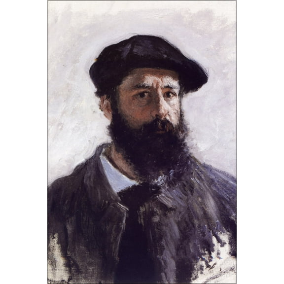 24"x36" Gallery Poster, Self-portrait in Beret by claude monet 1886