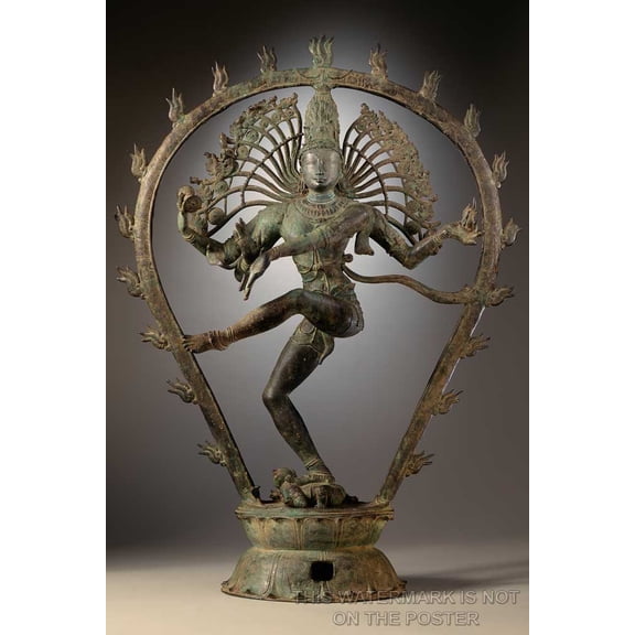 24"x36" Gallery Poster, Shiva dancing as Nataraja Chola dynasty statue depicting hindu hinduism