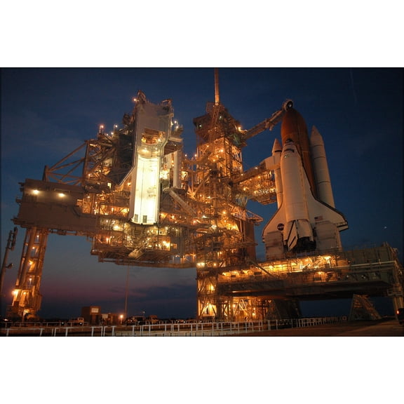 24"x36" Gallery Poster, Space Shuttle Discovery on launch pad sts-121