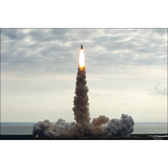 24"x36" Gallery Poster, Space Shuttle Endeavour Liftoff STS-134