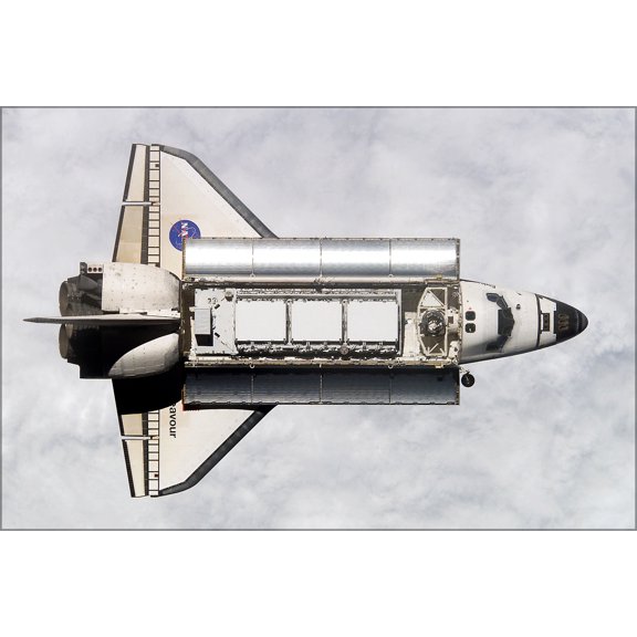 24"x36" Gallery Poster, Space Shuttle Endeavour approaches the International Space Station ISS during STS-113