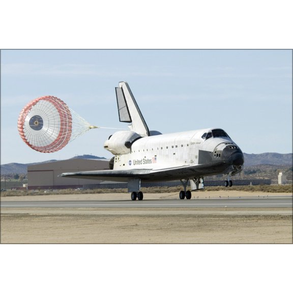 24"x36" Gallery Poster, Space shuttle Endeavour STS-126 Edwards Air Force Base