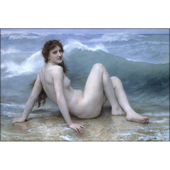 24"x36" Gallery Poster, The Wave William-Adolphe Bouguereau (1825-1905) - The Wave (1896)