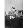 thumbnail image 1 of 24"x36" Gallery Poster, Thomas Edison listening to wax cylinder phonograph 1888, 1 of 1