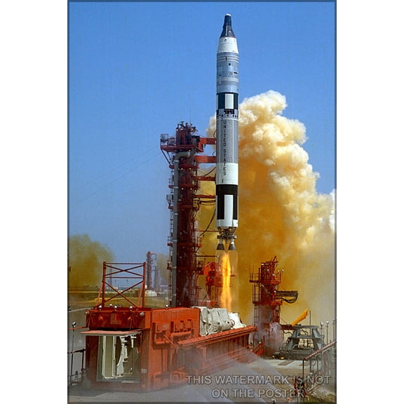 24"x36" Gallery Poster, Titan II launches the Gemini Titan 4 mission (REMOVE SCRATCHES)