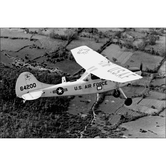 24"x36" Gallery Poster, U.S. Air Force Cessna 0-1E Bird Dog aircraft Vietnam war 1967