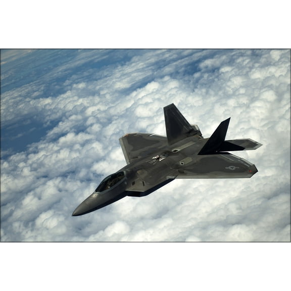 24"x36" Gallery Poster, U.S. Air Force F-22A Raptor aircraft 199th Fighter Squadron
