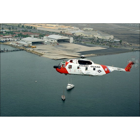 24"x36" Gallery Poster, U.S. Coast Guard Sikorsky HH-3F Pelican helicopter 1981 h-3