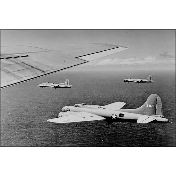 24"x36" Gallery Poster, USAAF Boeing B-17F b-17 Flying Fortress bombers of the 26th Bomb Sq