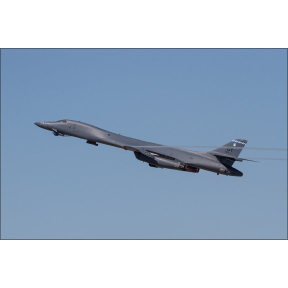 24"x36" Gallery Poster, USAF B-1 Lancer bomber taking off at Dyess AFB