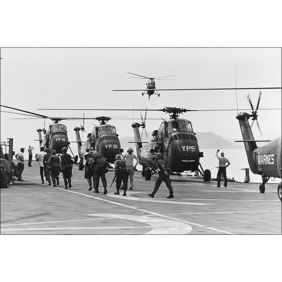 24"x36" Gallery Poster, USMC Sikorsky UH-34D Seahorse helicopters vietnam war 1965