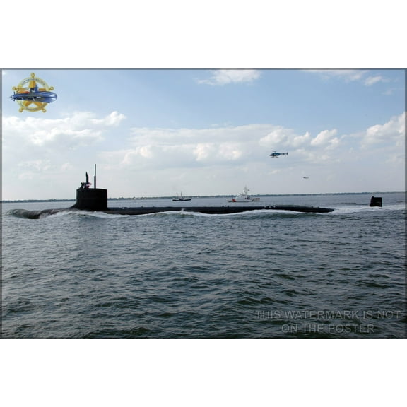 24"x36" Gallery Poster, USS Texas (SSN-775) is a Virginia-class submarine,