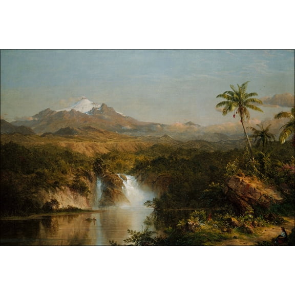24"x36" Gallery Poster, View of Cotopaxi by Frederic Edwin Church 1857