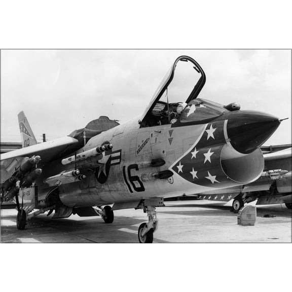 24"x36" Gallery Poster, Vought F-8E Crusader (VMF(AW)-235), da nang vietnam 1967