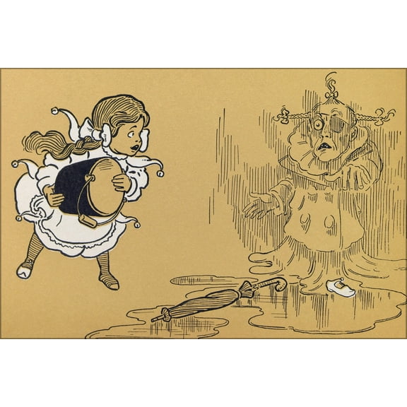 24"x36" Gallery Poster, Wicked Witch of The West melting wonderful wizard of oz 1900