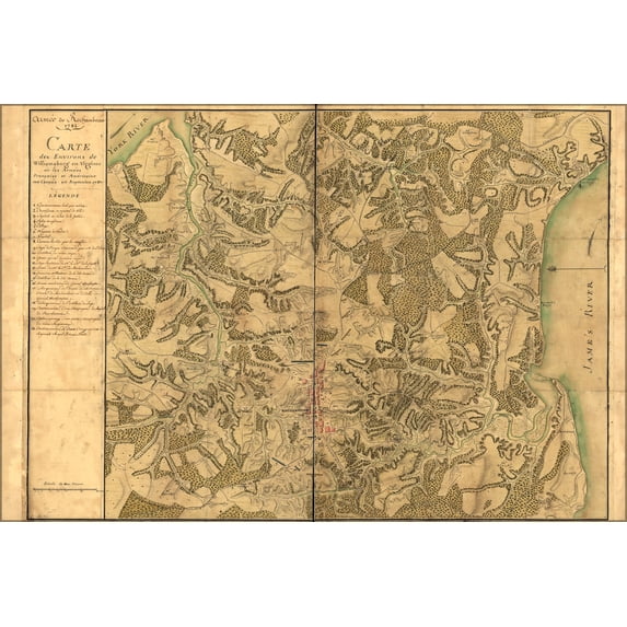 24"x36" Gallery Poster, Williamsburg virginia 1781 in french