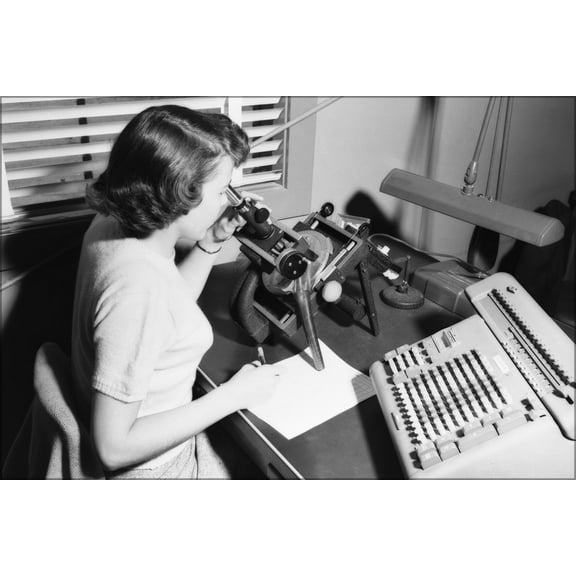 24"x36" Gallery Poster, X-4 program Computer support personnel langley 1952 history