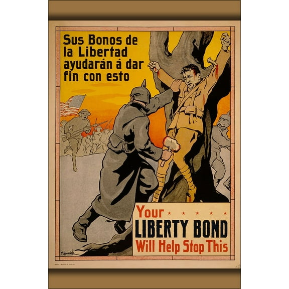 24"x36" Gallery Poster, Your Liberty Bond will help stop this Crisco wwi propaganda 1917