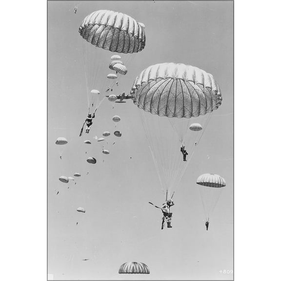 24"x36" Gallery Poster, airborne paratroopers 187th Regimental Combat Team 1951