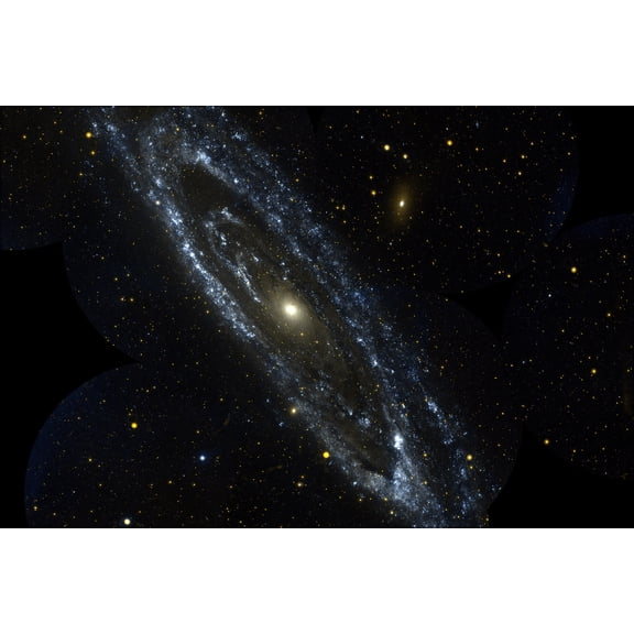 24"x36" Gallery Poster, andromeda galaxy m31 in ultraviolet galaxy evolution explorer p1
