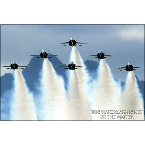 24"x36" Gallery Poster, blue angels U.S. Navy Flight demonstration team, the Blue Angels