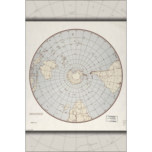 24"x36" Gallery Poster, cia Map of southern hemisphere antarctica 1961