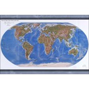 24"x36" Gallery Poster, cia Physical map of the world, April 2007