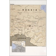 24"x36" Gallery Poster, cia map of Chechnya 1995