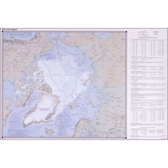 24"x36" Gallery Poster, cia map of arctic north pole region 2008