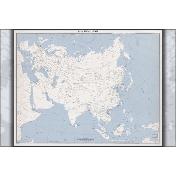 24"x36" Gallery Poster, cia map of asia and europe 1975
