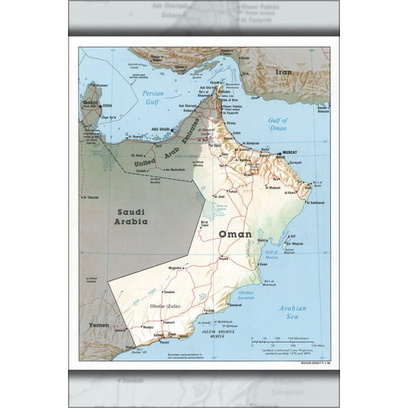 24"x36" Gallery Poster, cia map of oman 1996