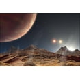 thumbnail image 1 of 24"x36" Gallery Poster, concept art three suns from jupiter-sized exoplanet hd 188753 ab, 1 of 1