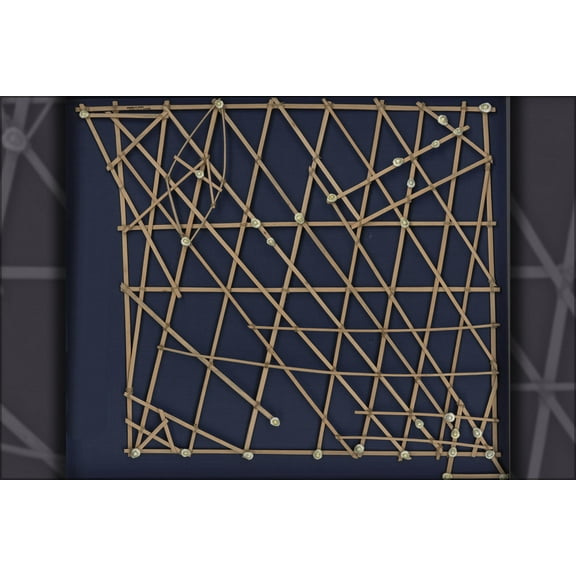 24"x36" Gallery Poster, image Marshall Islands stick chart Rebbelib type