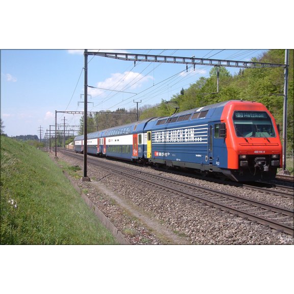 24"x36" Gallery Poster, local train Type 450 area Zurich switzerland