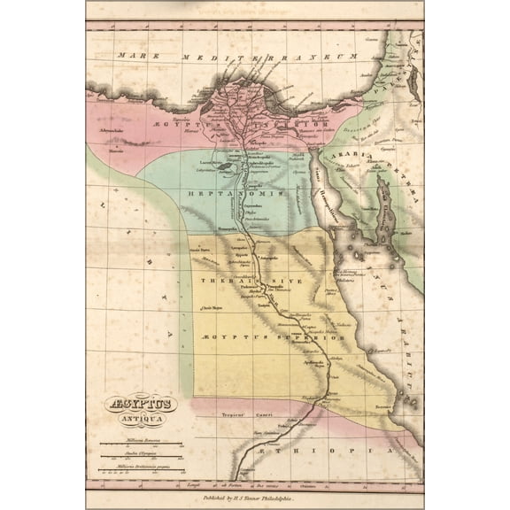 24"x36" Gallery Poster, map of Ancient Egypt original pub. 1826