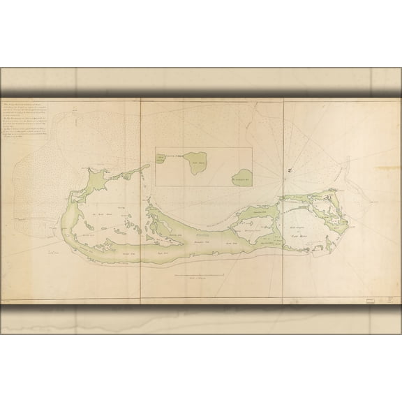 24"x36" Gallery Poster, map of Bermuda Islands 1760