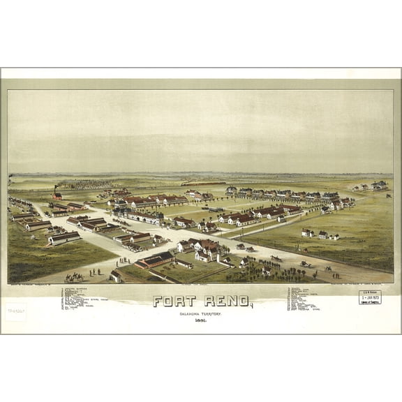 24"x36" Gallery Poster, map of Fort Reno, Oklahoma Territory 1891