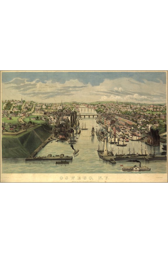 24"x36" Gallery Poster, map of Oswego new york state 1855