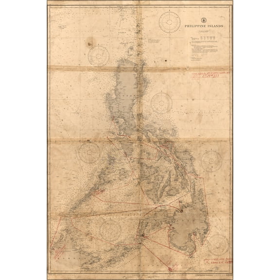 24"x36" Gallery Poster, map of Philippines 1940