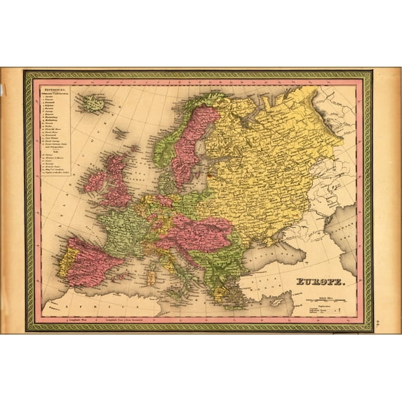 24"x36" Gallery Poster, map of europe 1849
