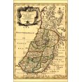 thumbnail image 1 of 24"x36" Gallery Poster, map of palestine Holy Land 12 Tribes Israel Travels of Jesus 1752, 1 of 1