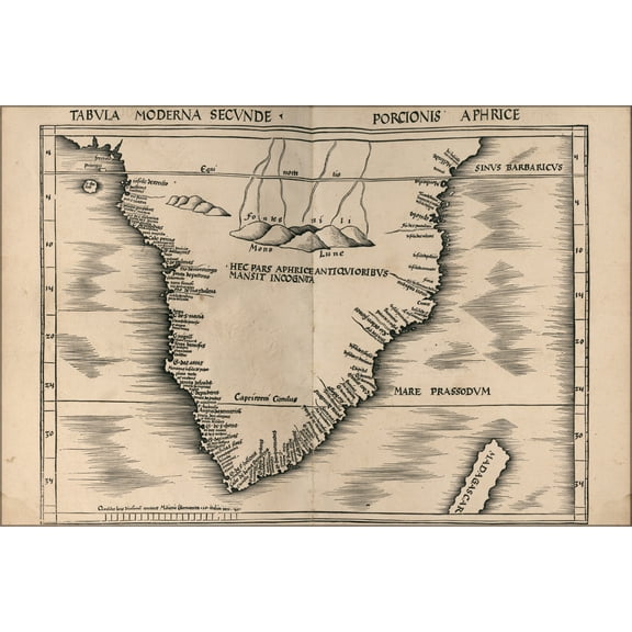 24"x36" Gallery Poster, map of south africa & madagascar 1513