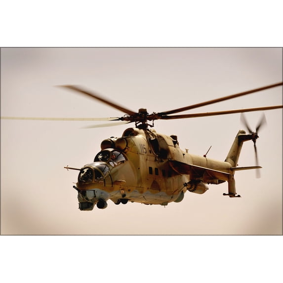 24"x36" Gallery Poster, mil Mi-35 rusian soviet helicopter p10