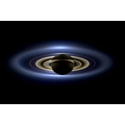 24"x36" Gallery Poster, planet saturn eclipses the sun cassini spacecraft image