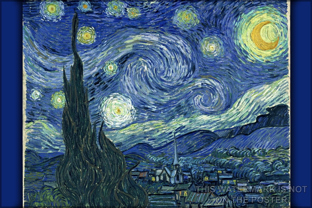 24"x36" Gallery Poster, starry night Vincent van Gogh, The Starry Night