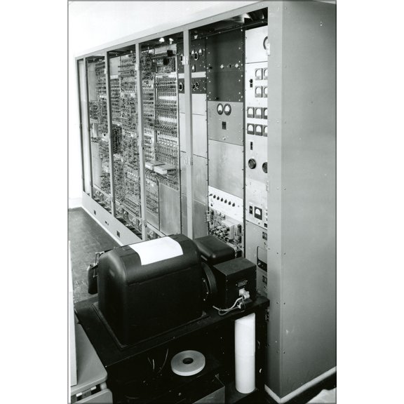 24"x36" Gallery Poster, teletype keyboard & printer seac computer 1950 history