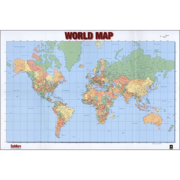 24"x36" Gallery Poster, world map 2004 us army